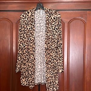 Alien Animal Print Open Cardigan With Front Pockets Size Small